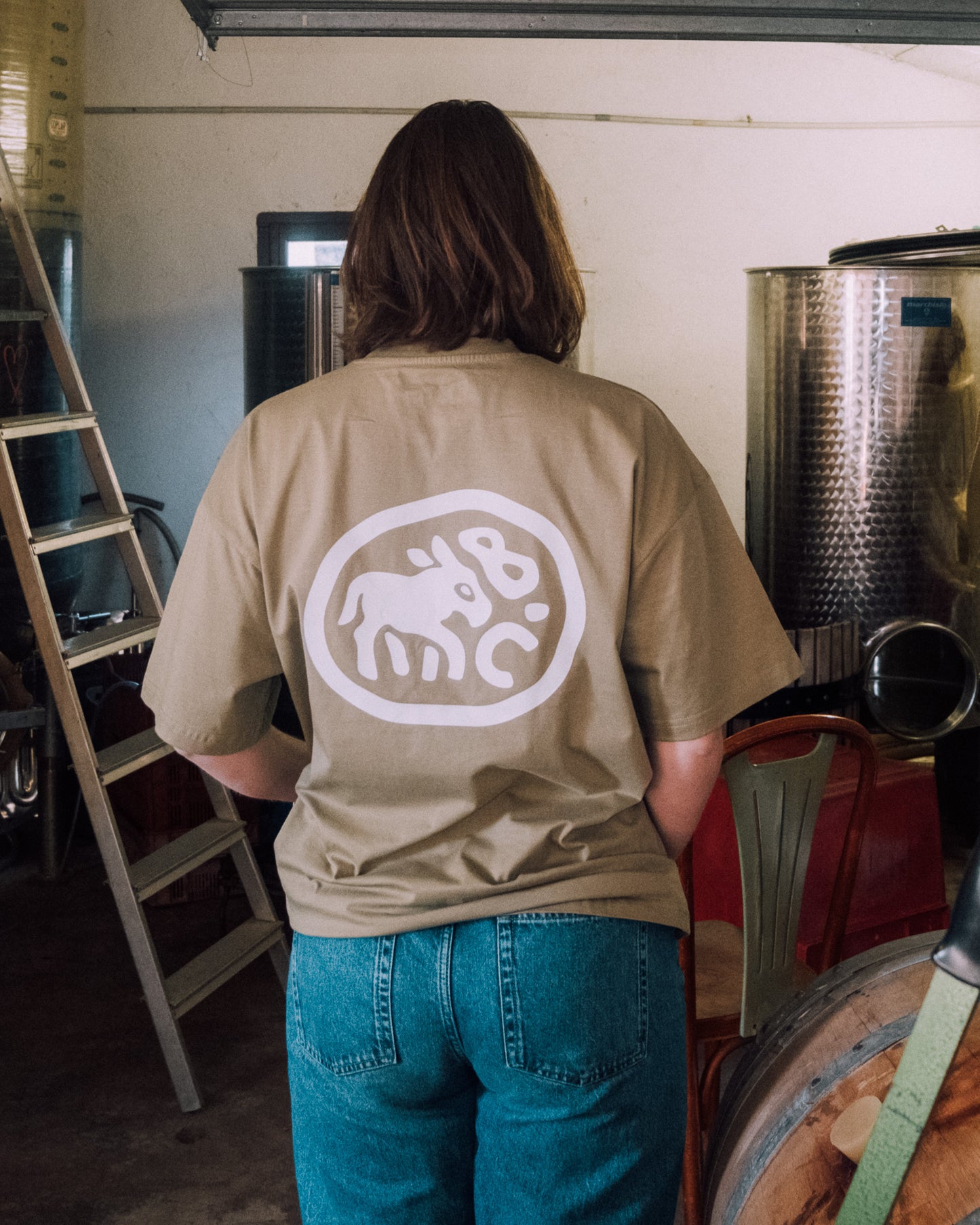 T-shirt Bâté oversize vert kaki - Unisexe