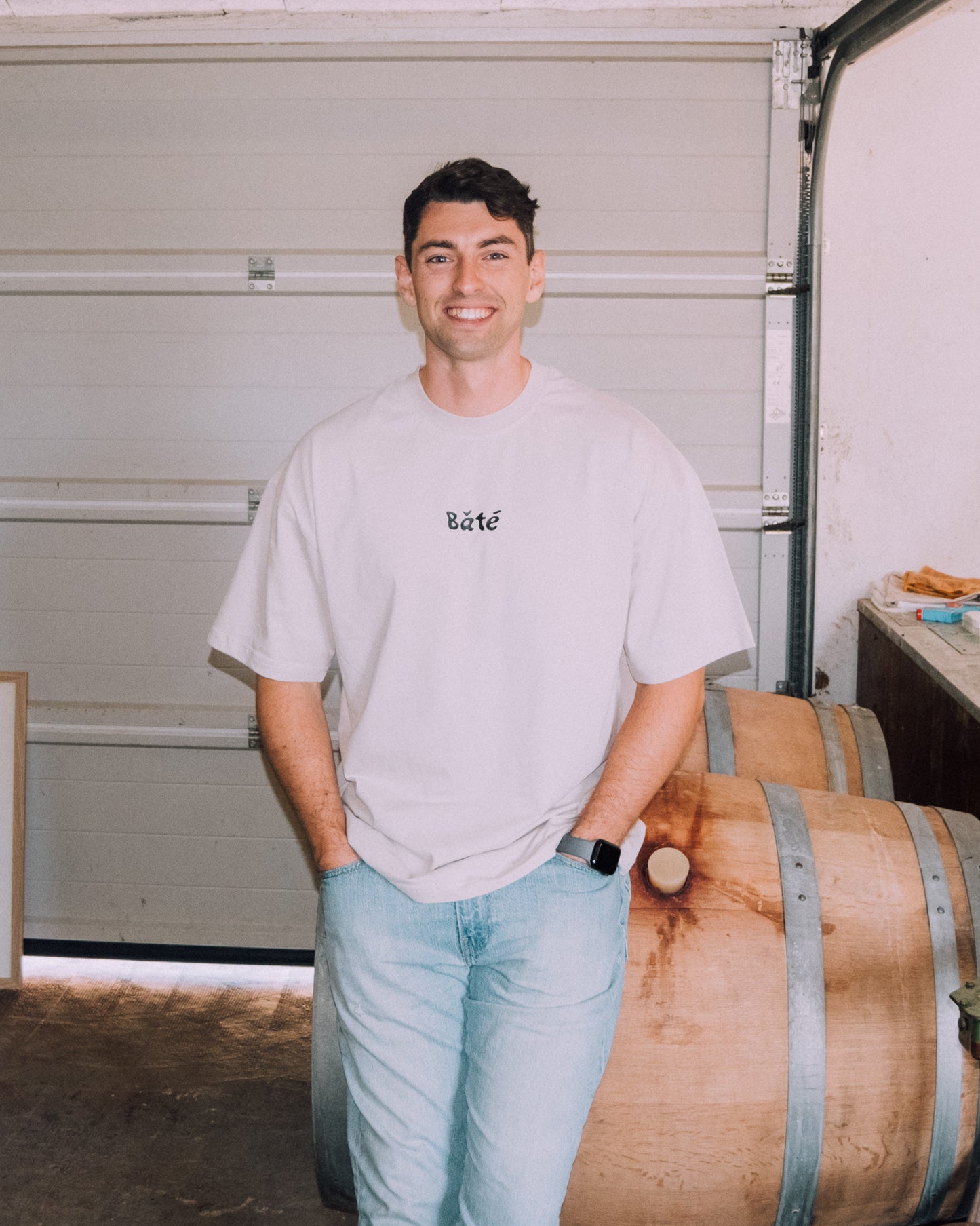 T-shirt Bâté oversize écru - Unisexe