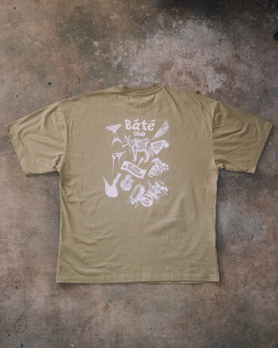 T-shirt Bâté Club vert kaki - Unisexe