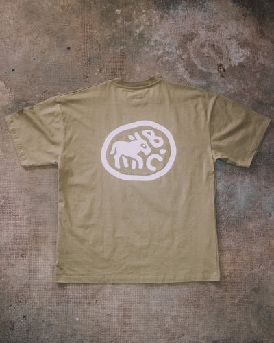 T-shirt Bâté oversize vert kaki - Unisexe